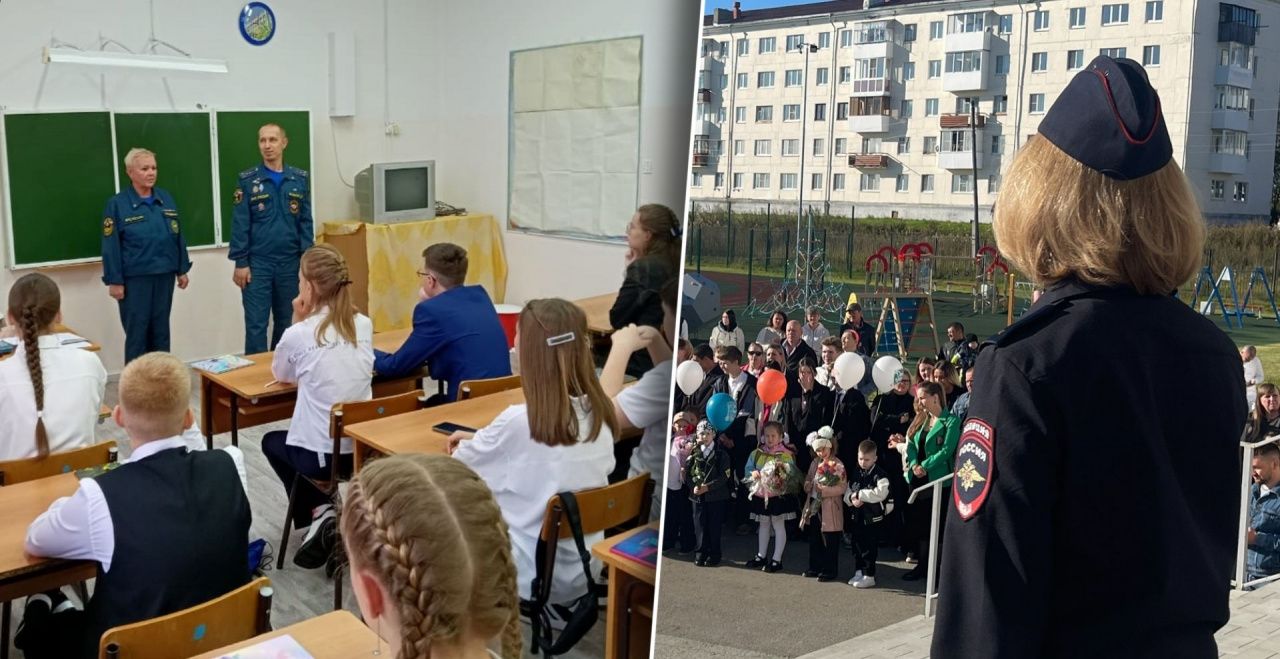 Школьные линейки в Карпинске посетили пожарные и госавтоинспекторы