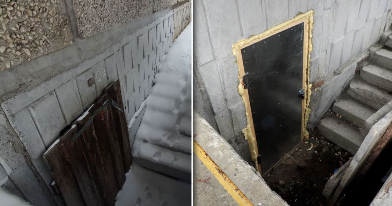 По просьбе пенсионера в подвал дома по улице Ленина поставили новую дверь