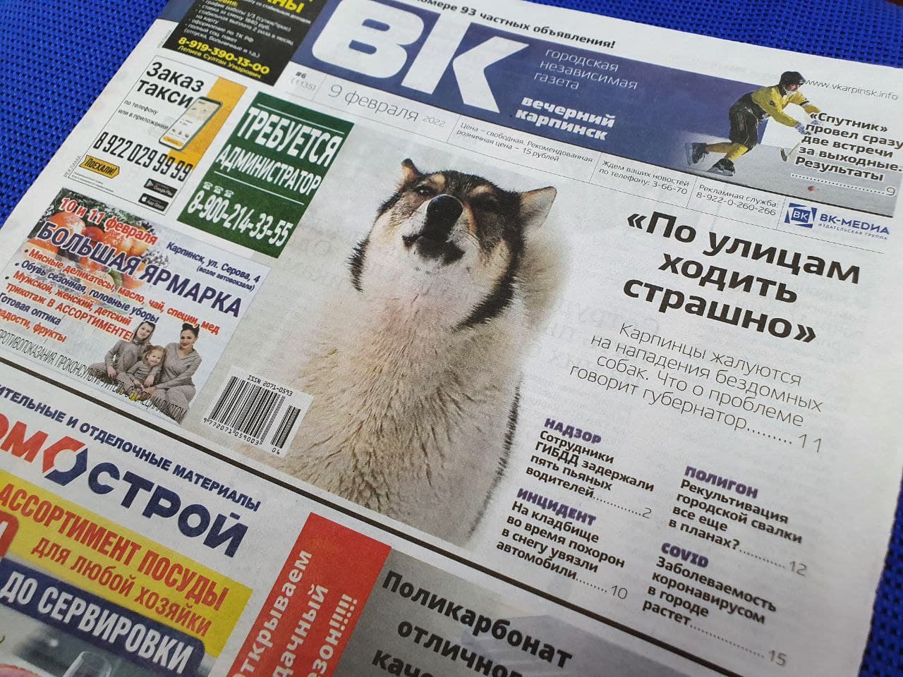 О проблеме бродячих собак и судьбе закрытого полигона ТБО читайте в свежем номере «Вечернего Карпинска»