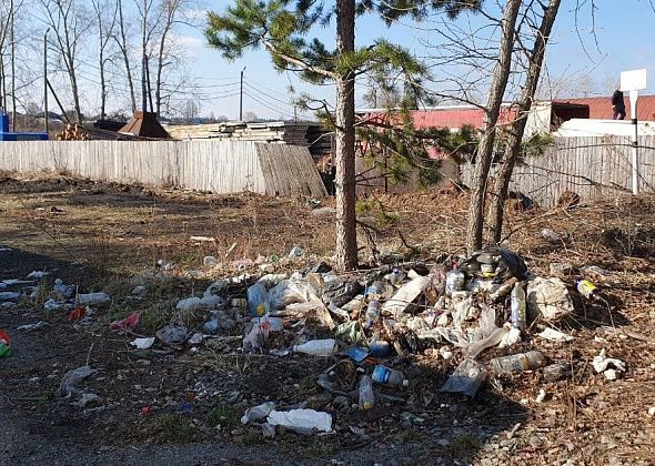 Жительница Карпинска возмущена мусором, который разбросали казахи у местной пилорамы