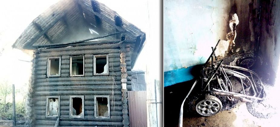 В Карпинске горели двухэтажный дом, баня и детская коляска. Подробности