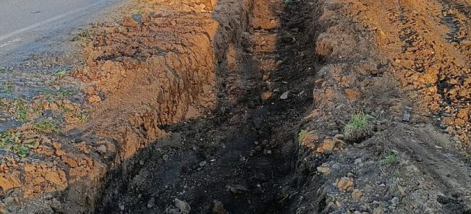 На Лермонтова восстановили водоотводную канаву, о которой просили местные жители