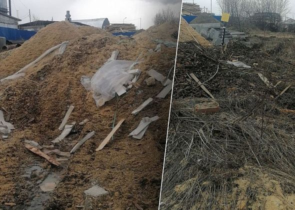 Горожане просят ответственных лиц обратить внимание на свалку опила по улице Карпинского