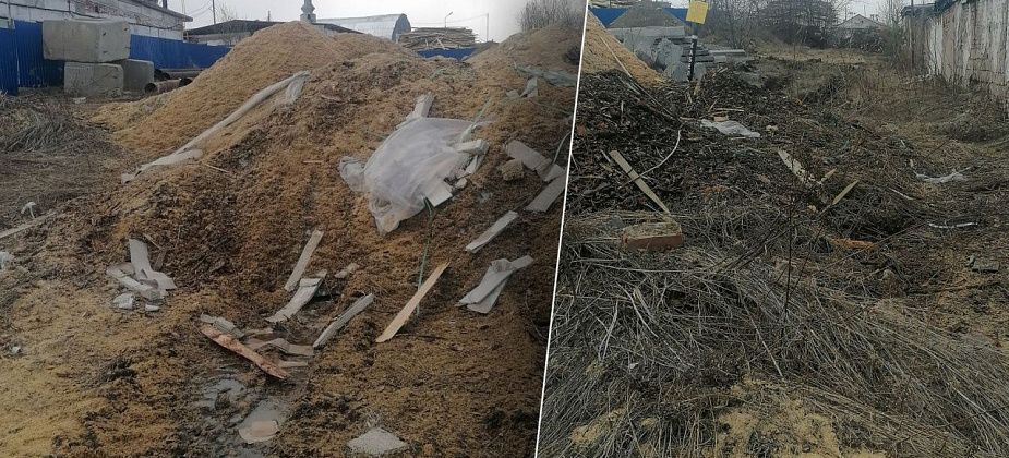 Горожане просят ответственных лиц обратить внимание на свалку опила по улице Карпинского