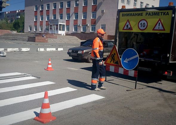 На городских улицах обновят дорожную разметку