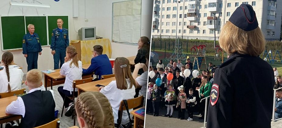 Школьные линейки в Карпинске посетили пожарные и госавтоинспекторы