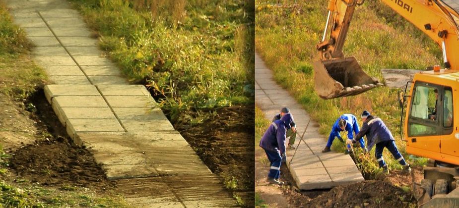 Тротуар на Лермонтова, на который жаловались жильцы — восстановили