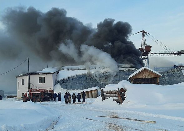 В поселке Сосновка произошел пожар: горел ангар на деревообрабатывающем предприятии