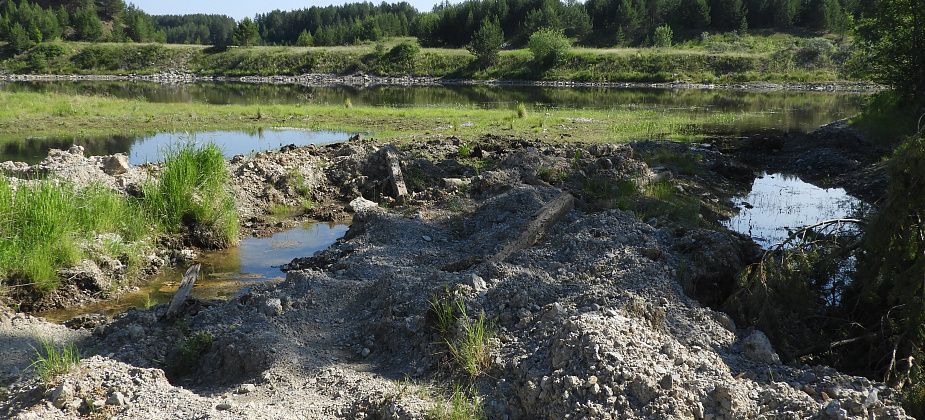 В водоохранной зоне возле известнякового карьера ведутся нелегальные раскопки